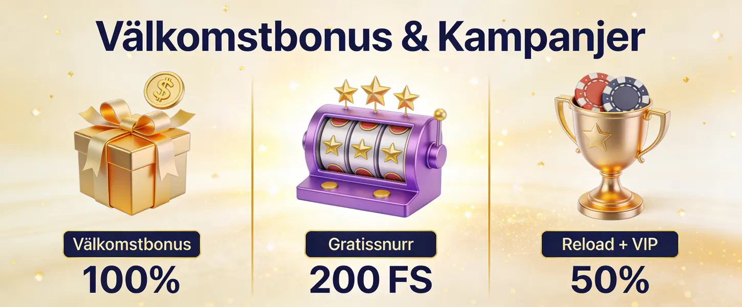 Casoola välkomstbonus 100% och 200 gratissnurr
